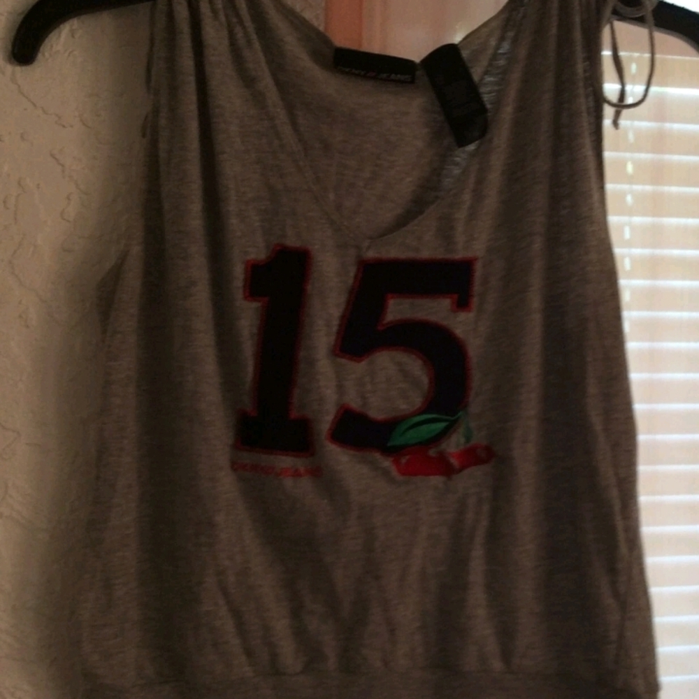 Gray DKNY Tank Top with Number 15 Design